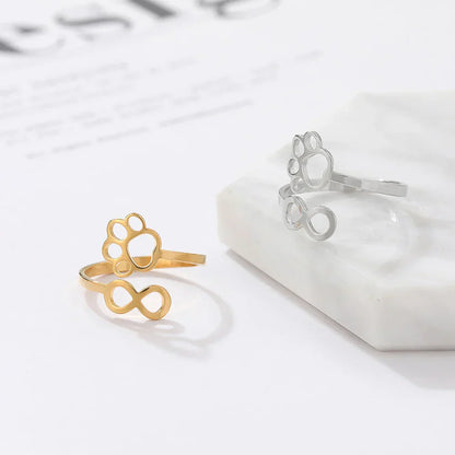 Bague Patte Infini Réglable – Acier Inoxydable