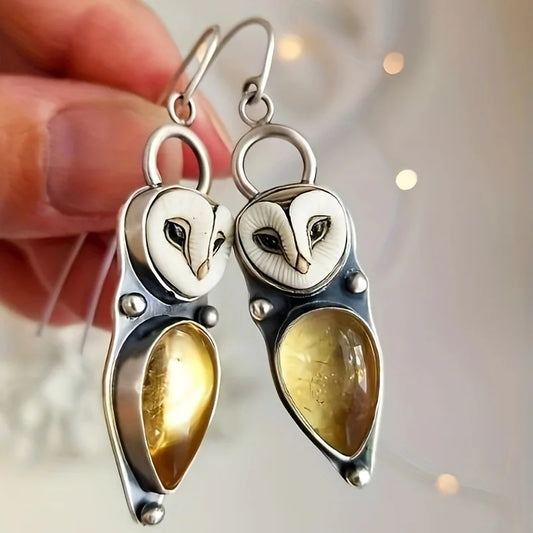 Boucles d'oreilles Tomettes Boho Hibou – Sans Nickel pour Oreilles Sensibles