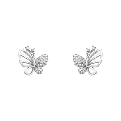 Boucles d'oreilles Fines Papillon Zircon Élégantes