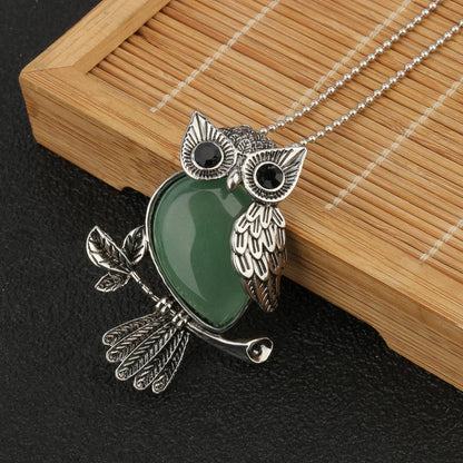 Collier Pendentif Sagesse Hibou Cristal