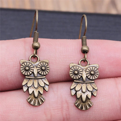 Boucles d'oreilles Tomettes Hibou Bohème Vintage