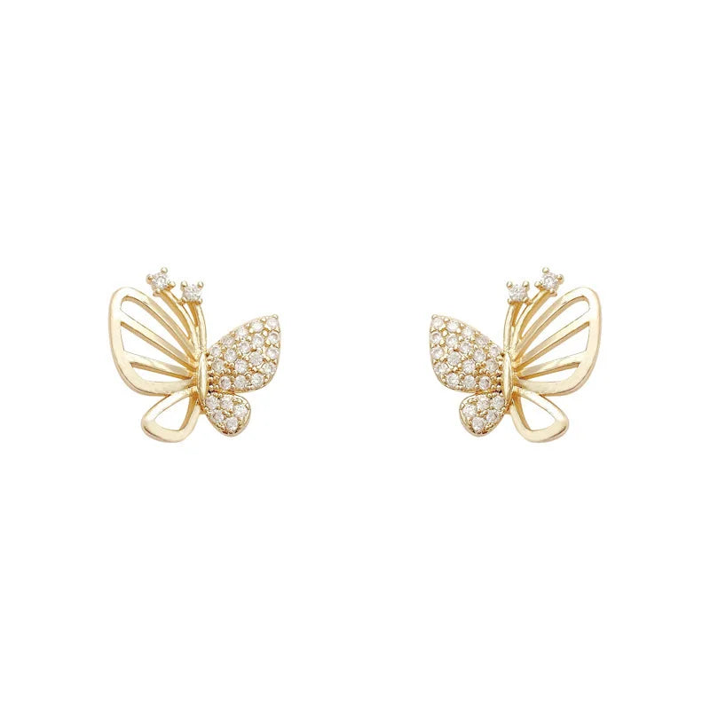 Boucles d'oreilles Fines Papillon Zircon Élégantes