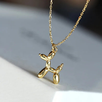 Collier Pendentif Chien Ballon Ton Or