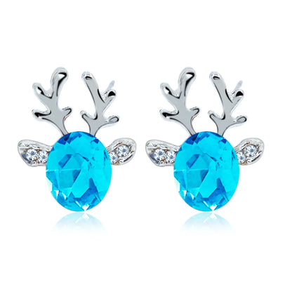 Boucles d'oreilles Fêtes Renne Cristal