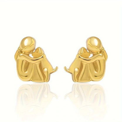 Boucles d'oreilles Câlin Bicolores Argent et Or