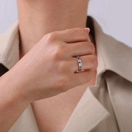 Bague Empreinte Patte Ton Or – Acier Inoxydable