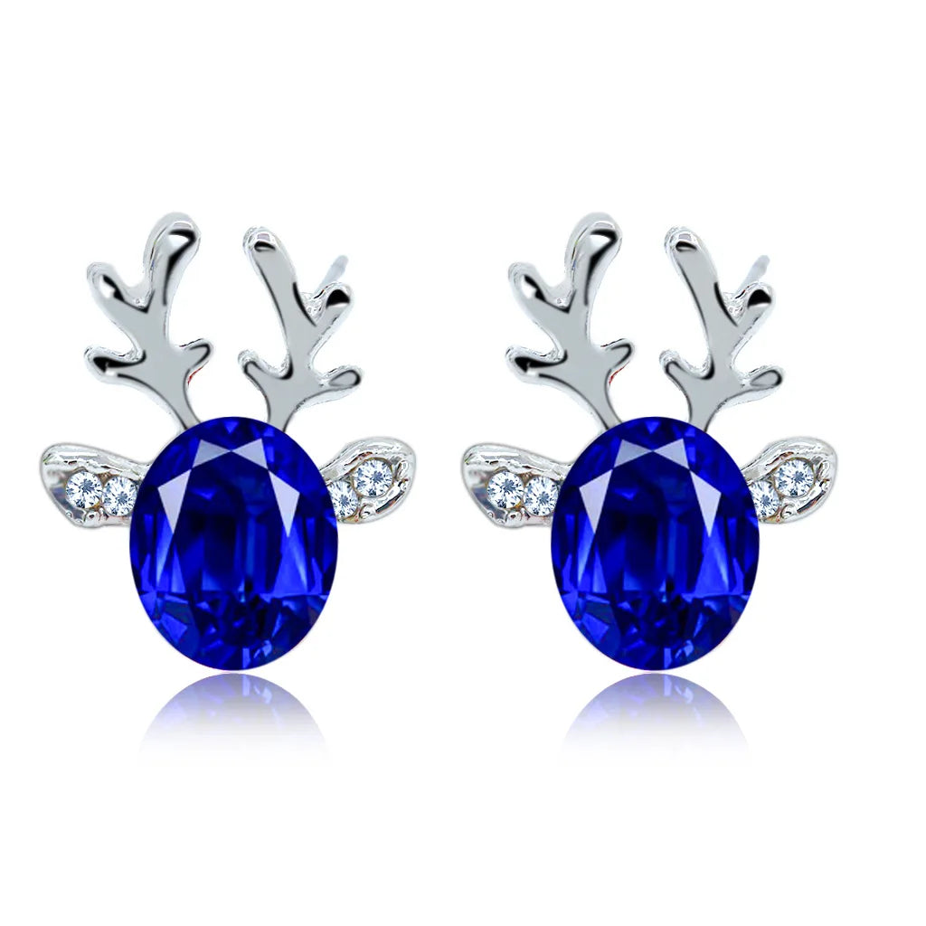 Boucles d'oreilles Fêtes Renne Cristal