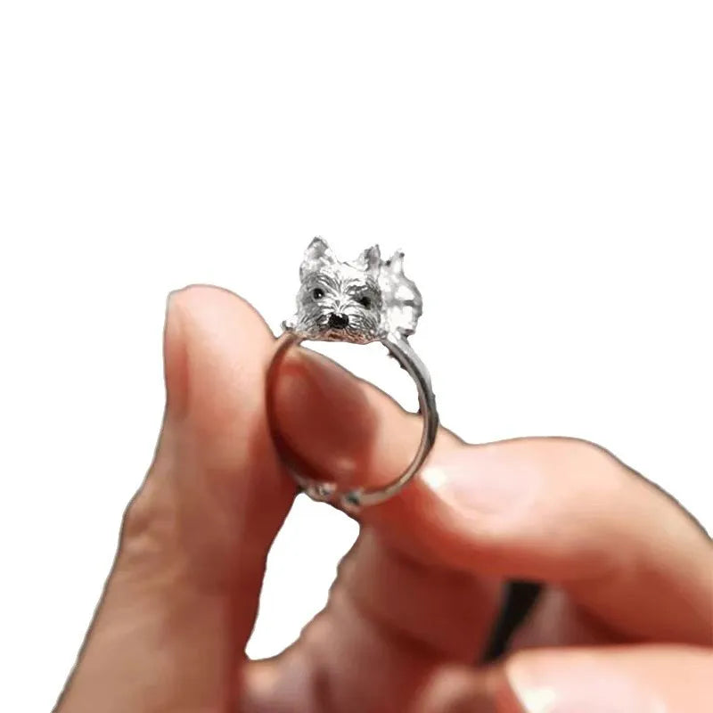 Bague Chien Réglable Rétro
