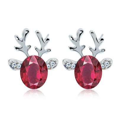 Boucles d'oreilles Fêtes Renne Cristal