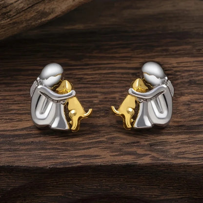 Boucles d'oreilles Câlin Bicolores Argent et Or