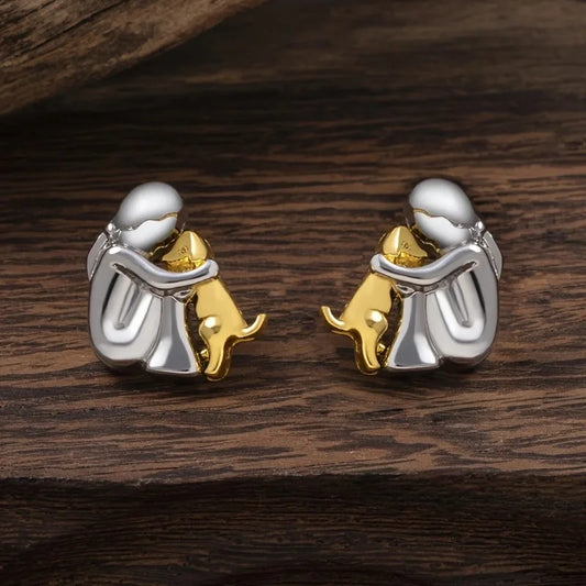Boucles d'oreilles Câlin Bicolores Argent et Or