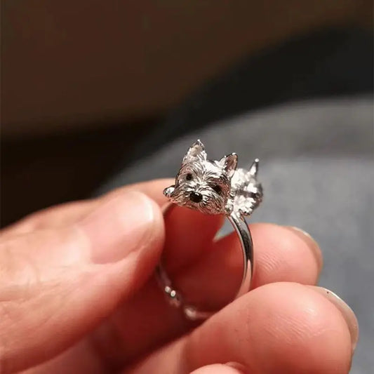Bague Chien Réglable Rétro