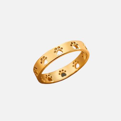 Bague Empreinte Patte Ton Or – Acier Inoxydable