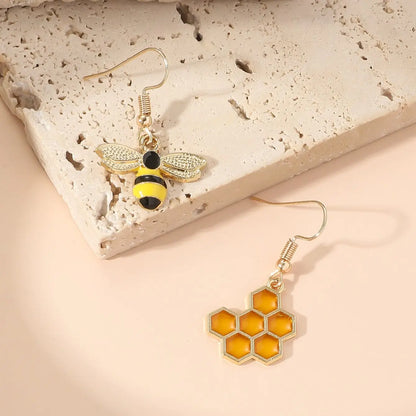 Boucles d'oreilles Tomettes Ruche et Abeille – Bijou Ton Or pour Femme
