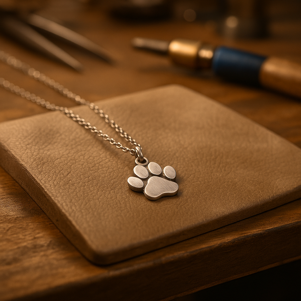 Élégant Collier Patte Argent – Acier Inoxydable