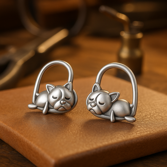 Boucles d'oreilles Fines Chiot Endormi Argent 925