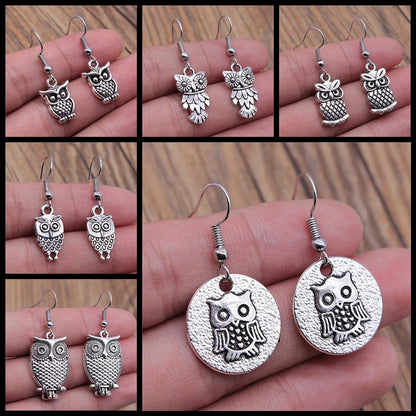 Boucles d'oreilles Tomettes Hibou Bohème Vintage