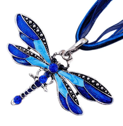 Collier Pendentif Libellule Cristal