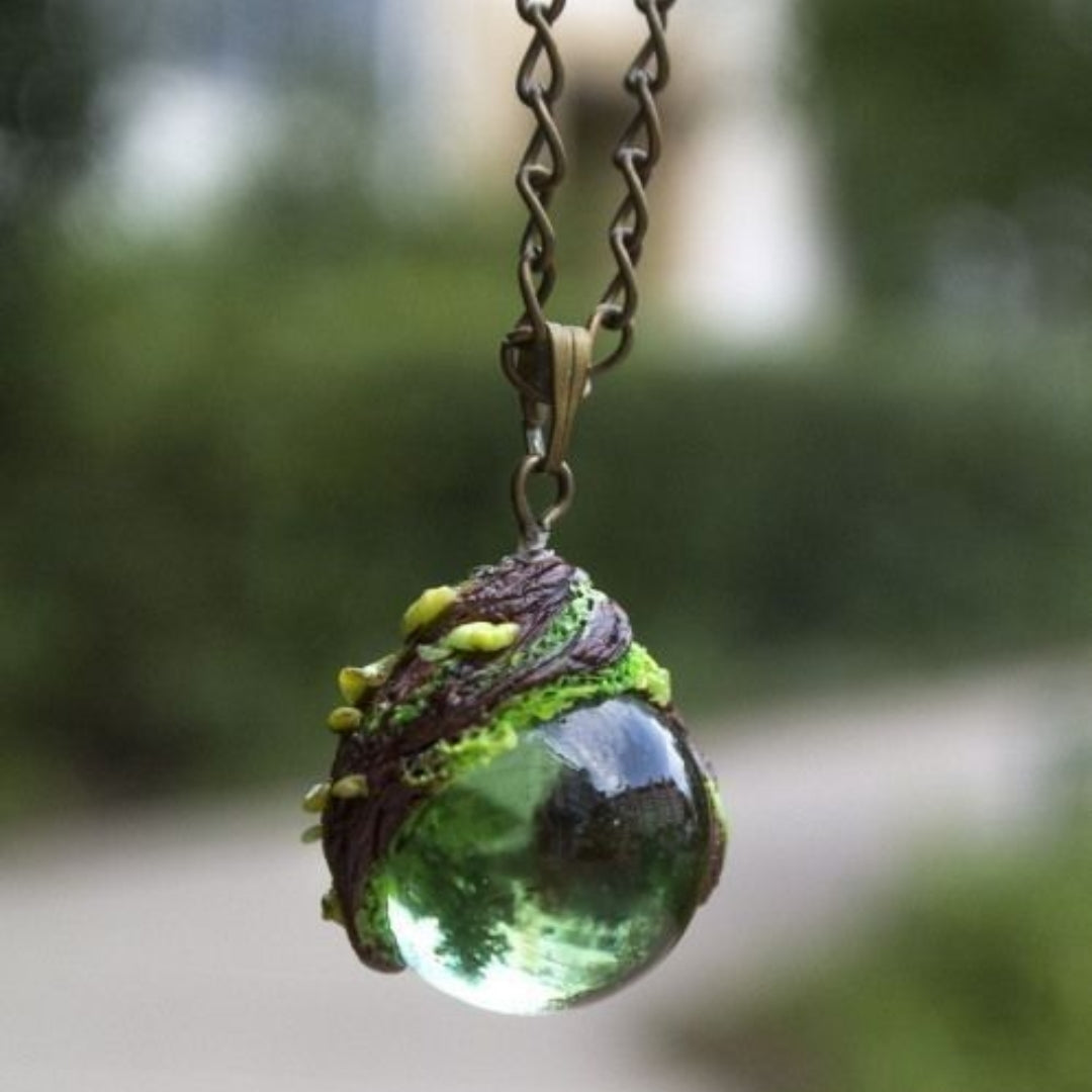 Collier Verre Vert Nature