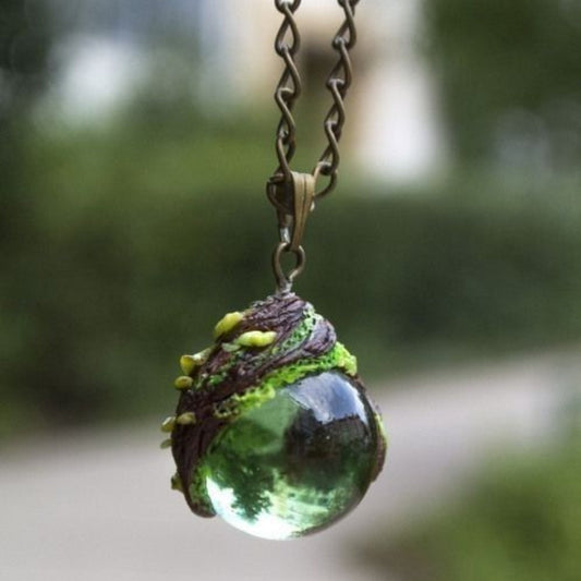 Collier Verre Vert Nature