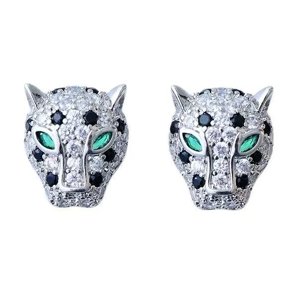 Boucles d'oreilles Tomettes Léopard Coloré Cristal