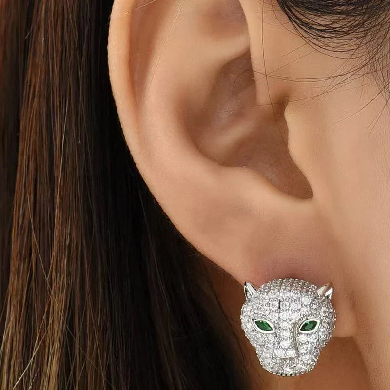 Boucles d'oreilles Tomettes Léopard Coloré Cristal