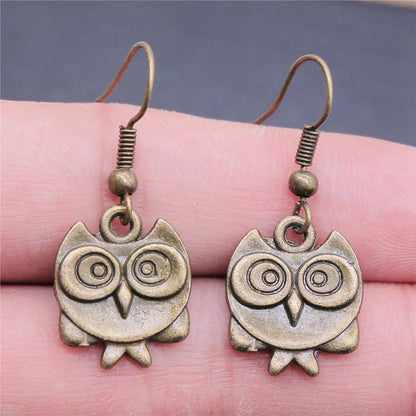 Boucles d'oreilles Tomettes Hibou Bohème Vintage