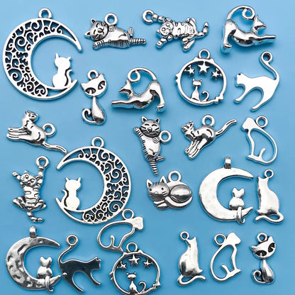 Collection Charmes Chat Argent Vintage