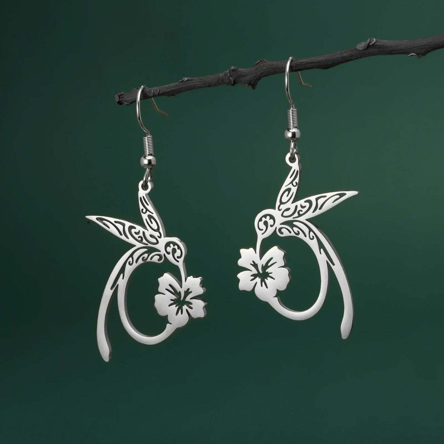 Boucles d'oreilles Colibri Esprit Acier Inoxydable