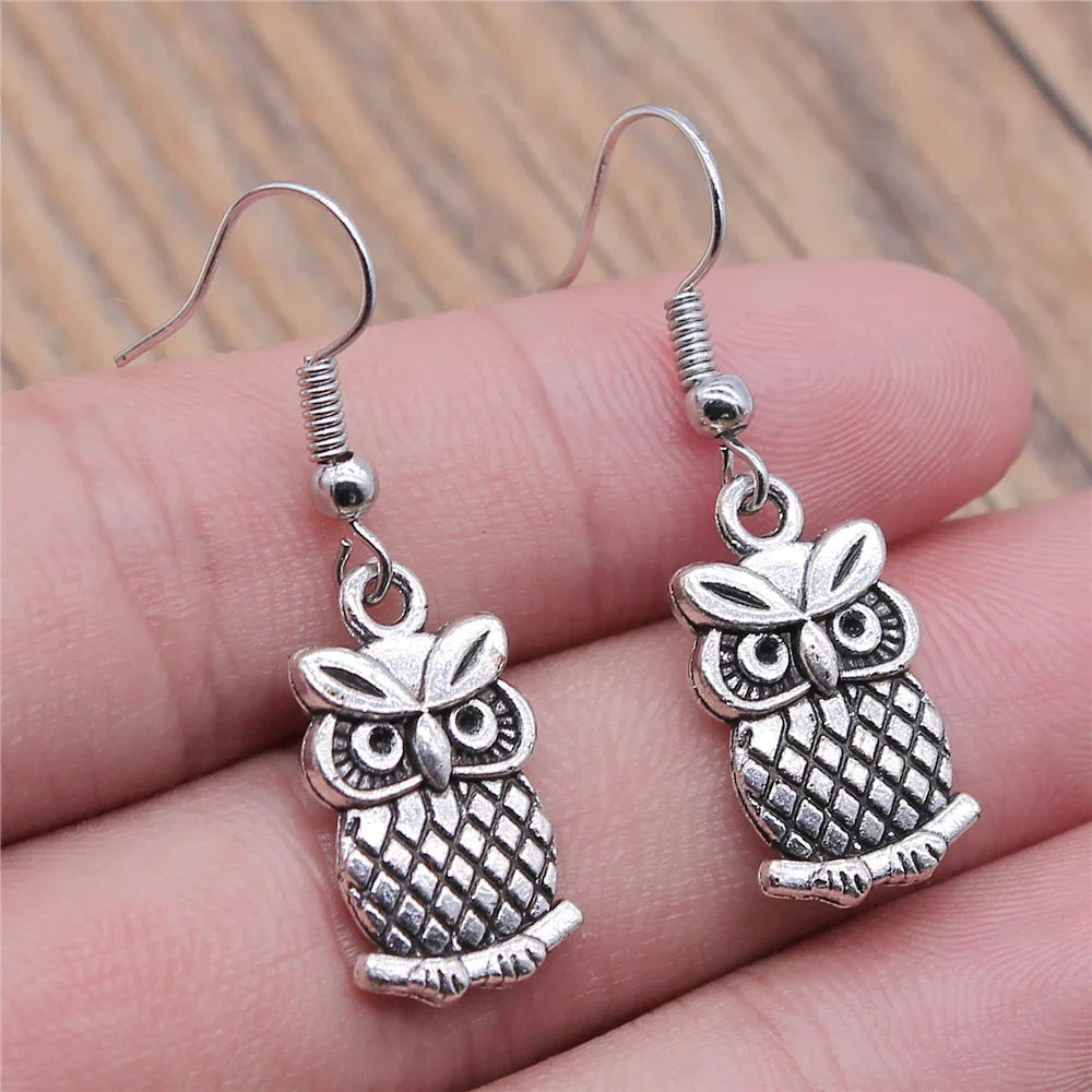 Boucles d'oreilles Tomettes Hibou Bohème Vintage