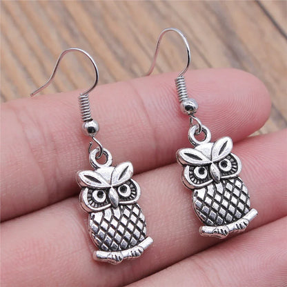 Boucles d'oreilles Tomettes Hibou Bohème Vintage