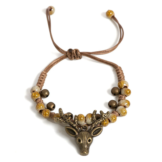 Bracelet Charme Faon en Céramique Fait Main