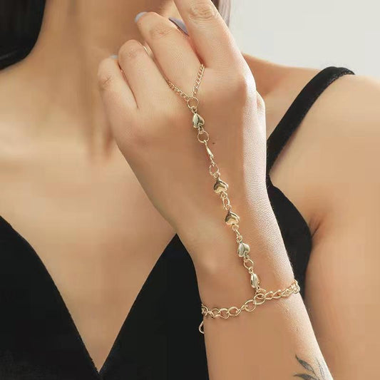 Bague chaîne doigts Cœurs Vivants