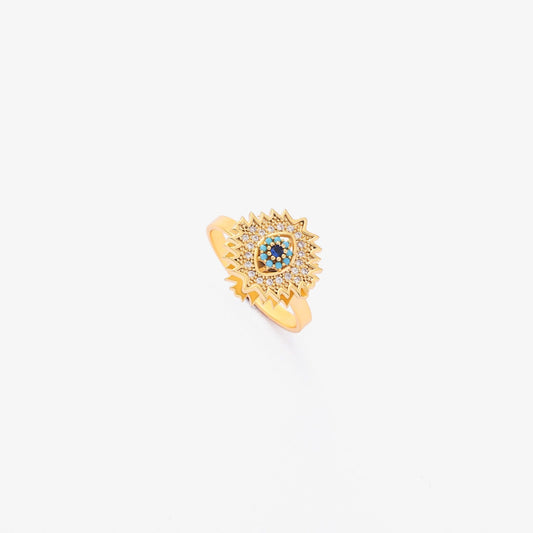 Bague tournante soleil éclatant en saphir | Or