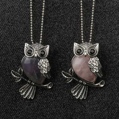 Collier Pendentif Sagesse Hibou Cristal