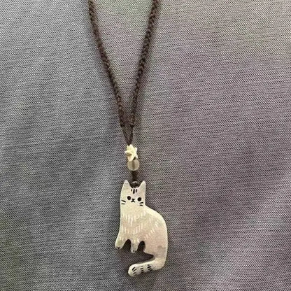 Collier Pendentif Chat Étoile Vintage