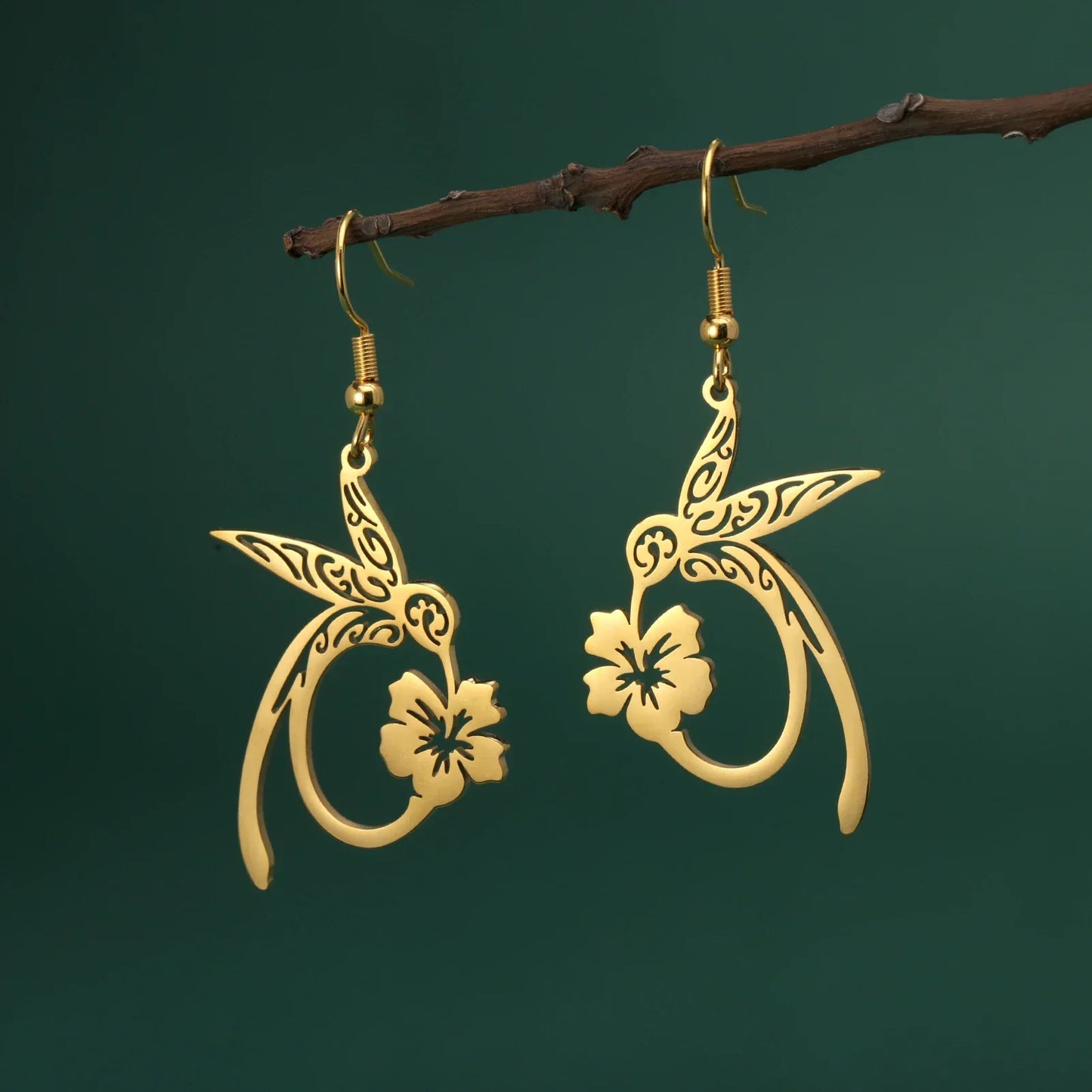 Boucles d'oreilles Colibri Esprit Acier Inoxydable