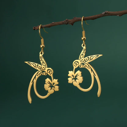 Boucles d'oreilles Colibri Esprit Acier Inoxydable