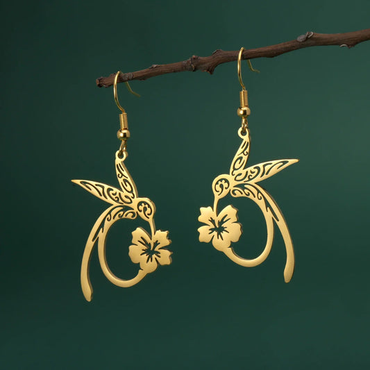 Boucles d'oreilles Colibri Esprit Acier Inoxydable