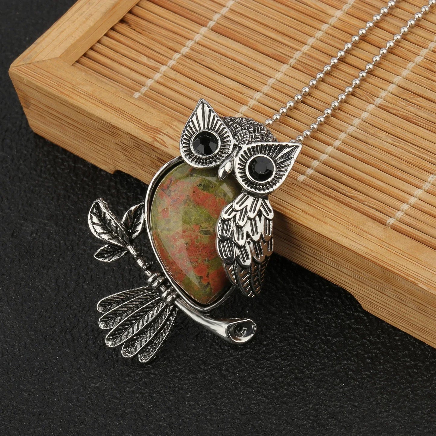 Collier Pendentif Sagesse Hibou Cristal