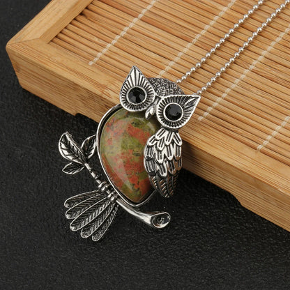 Collier Pendentif Sagesse Hibou Cristal
