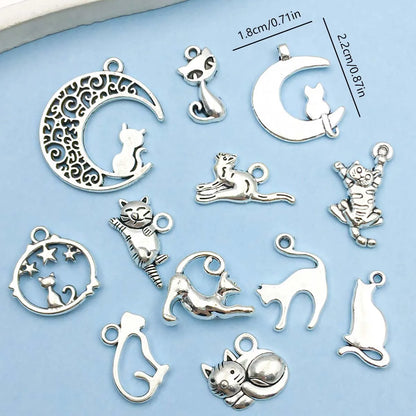 Collection Charmes Chat Argent Vintage
