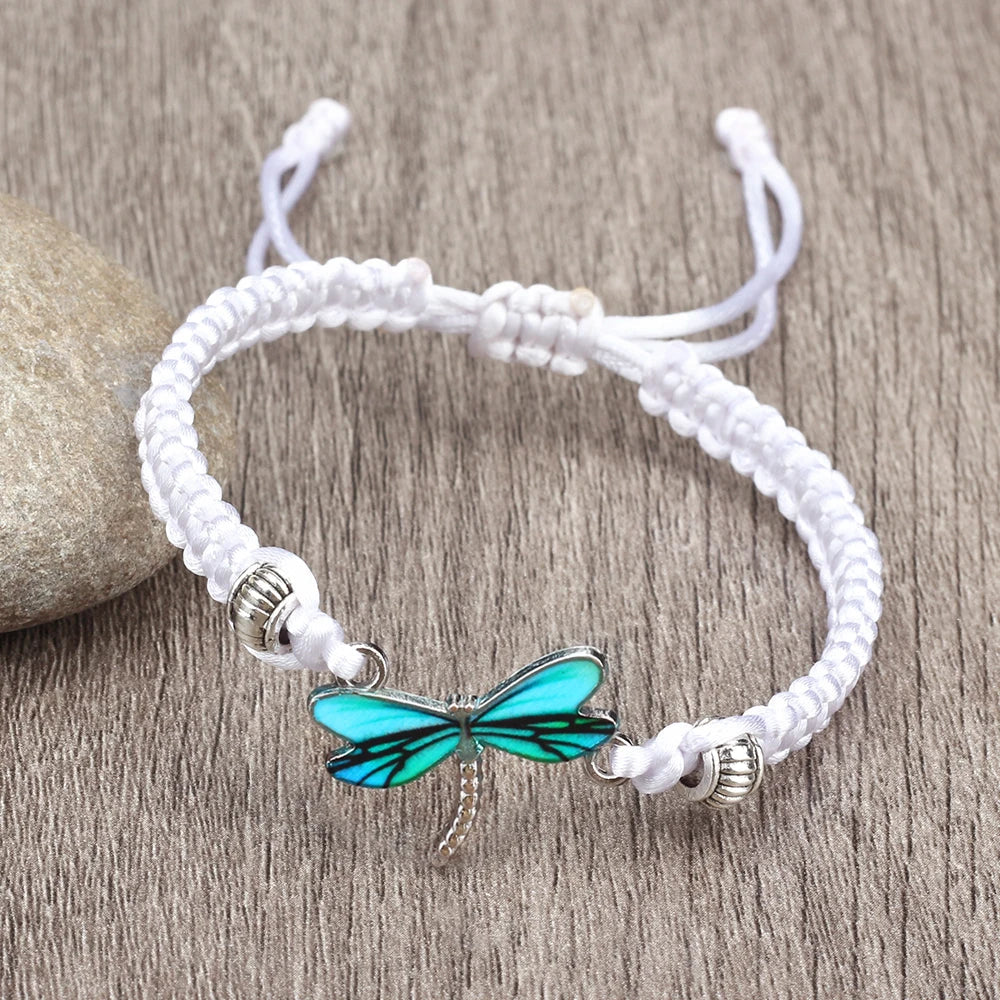 Bracelet Tissé Main Rêves de Libellule