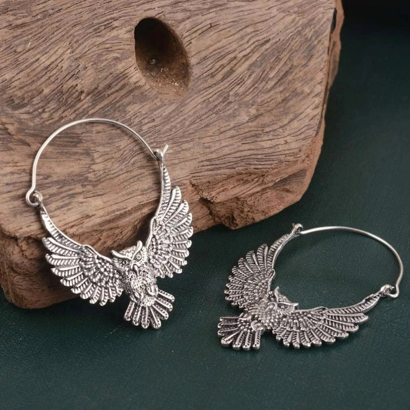Boucles d'oreilles Tomettes Hibou Bohème Vintage