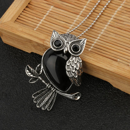 Collier Pendentif Sagesse Hibou Cristal