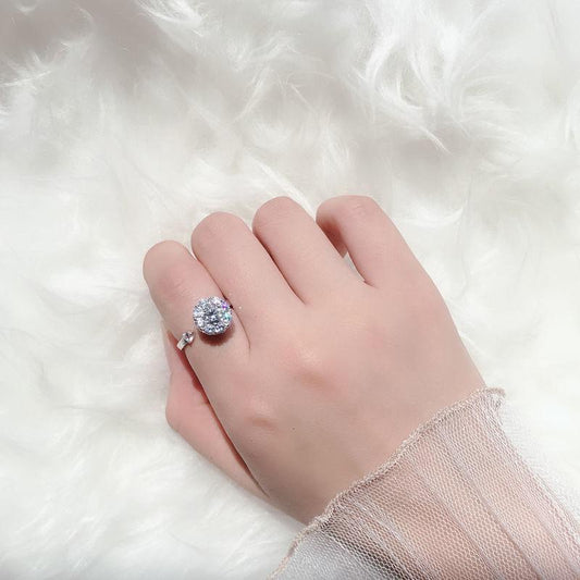 Bague tournante anti-stress avec zircones