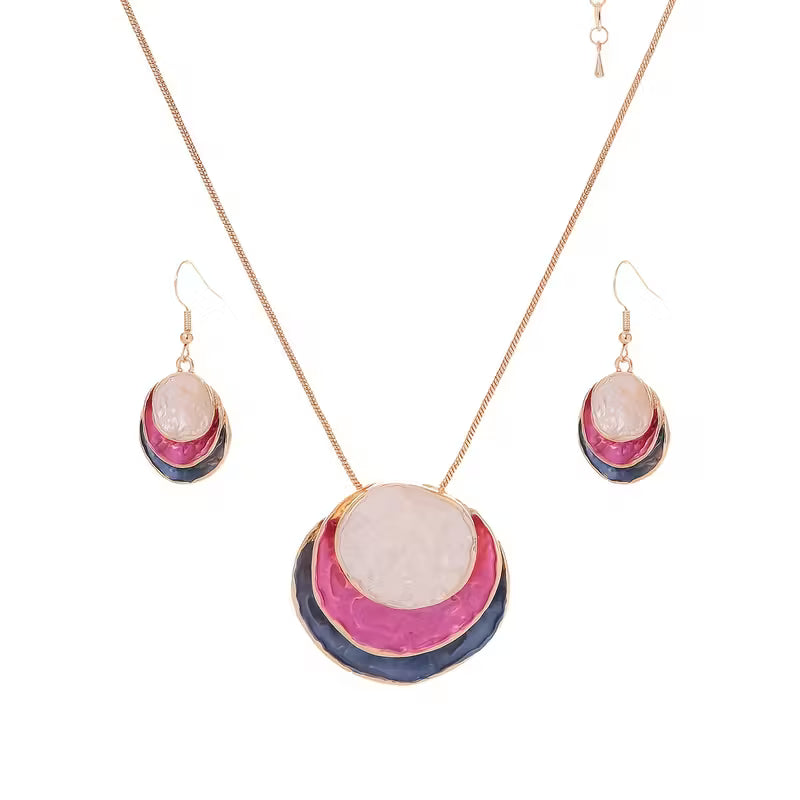 Ensemble collier et boucles d'oreilles bohème émaillé