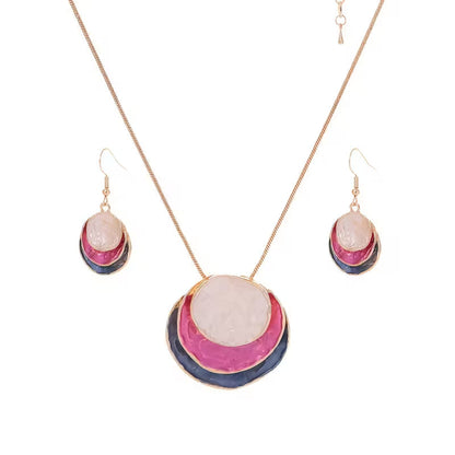 Ensemble collier et boucles d'oreilles bohème émaillé