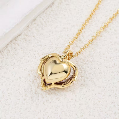 Angel Embrace Collier Cœur Rubis | Or