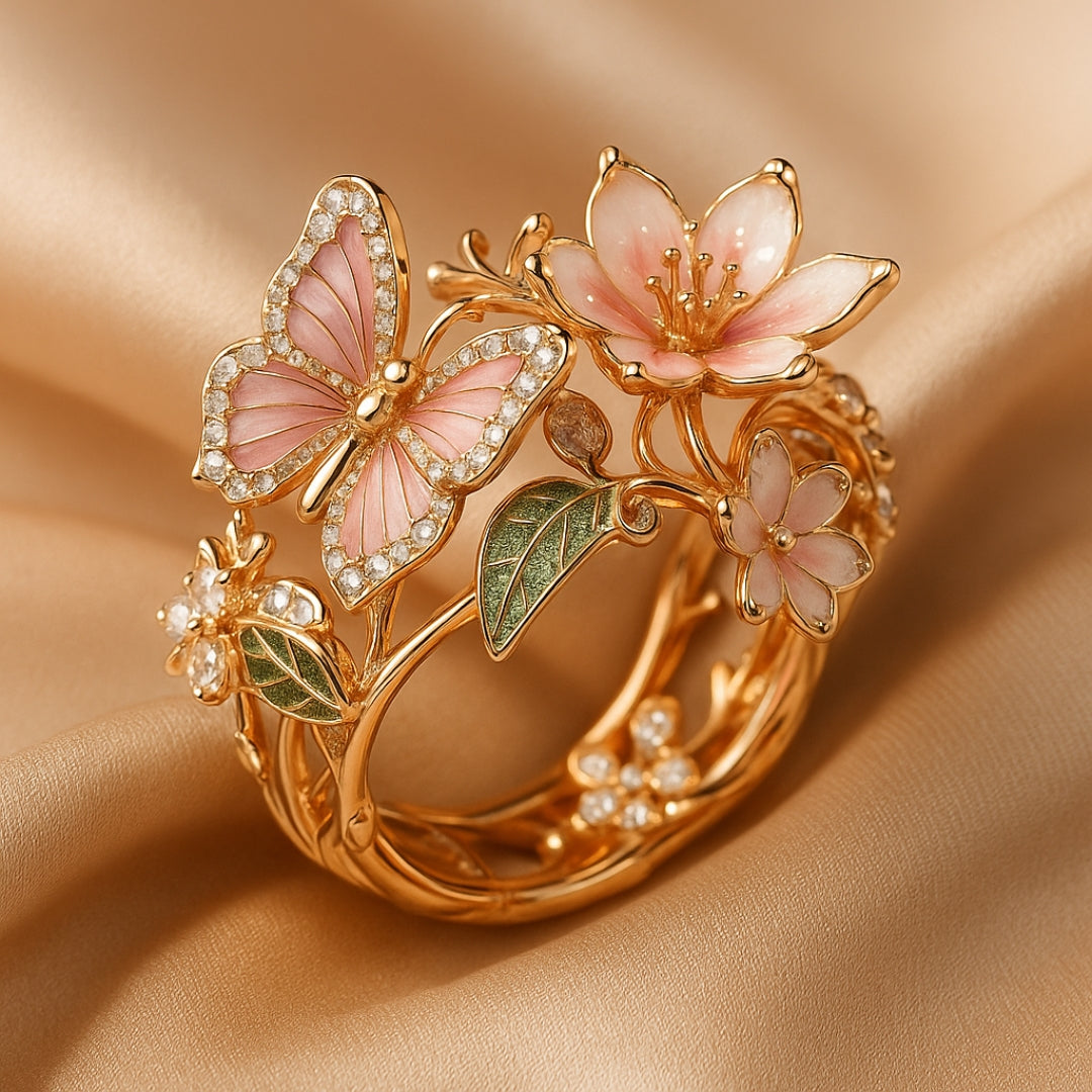Bague Nature Papillon Lumineux Zirconia